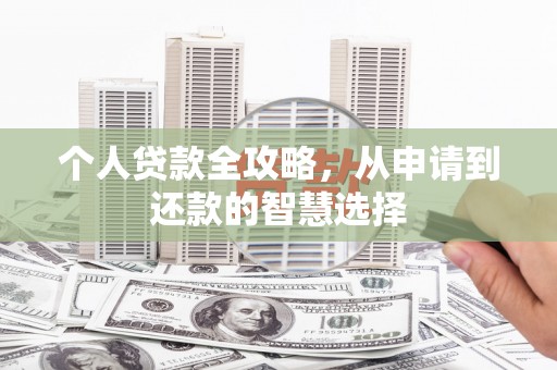 杜集个人贷款全攻略，从申请到还款的智慧选择
