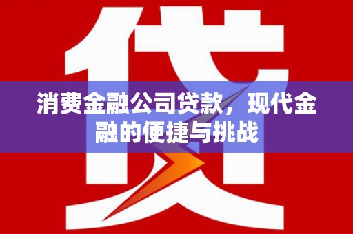 杜集消费金融公司贷款，现代金融的便捷与挑战