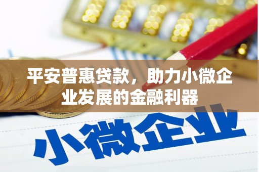 杜集平安普惠贷款，助力小微企业发展的金融利器