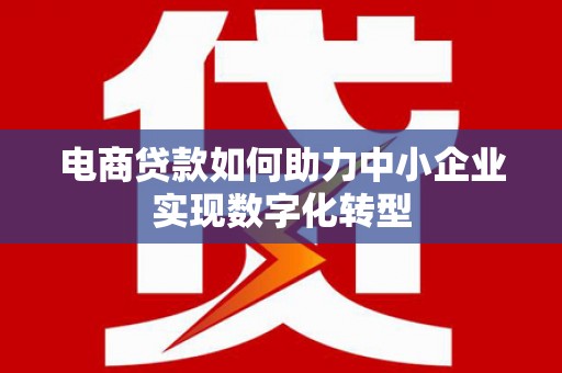 杜集电商贷款如何助力中小企业实现数字化转型