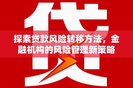 杜集探索贷款风险转移方法，金融机构的风险管理新策略