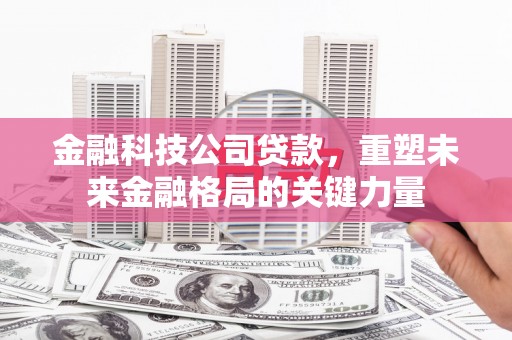 杜集金融科技公司贷款，重塑未来金融格局的关键力量