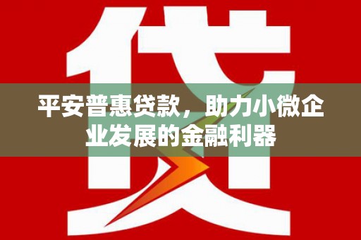 杜集平安普惠贷款，助力小微企业发展的金融利器