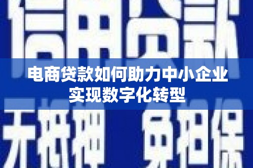 杜集电商贷款如何助力中小企业实现数字化转型