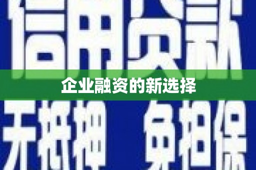 杜集企业融资的新选择