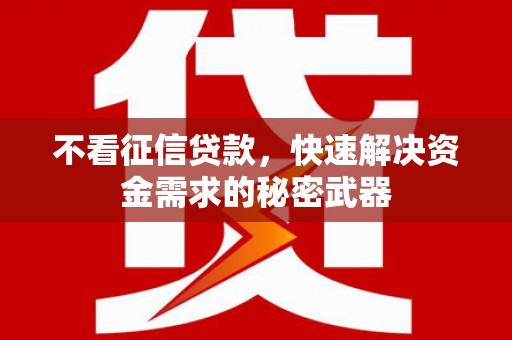 杜集不看征信贷款，快速解决资金需求的秘密武器