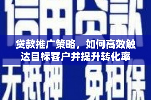 杜集贷款推广策略，如何高效触达目标客户并提升转化率