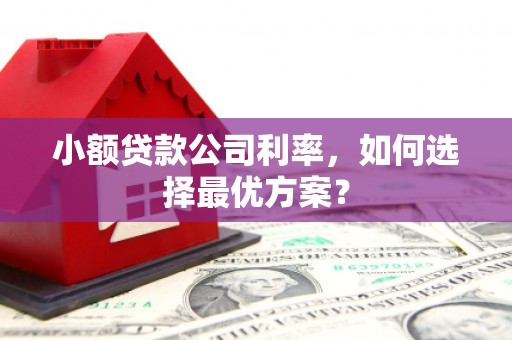 杜集小额贷款公司利率，如何选择最优方案？