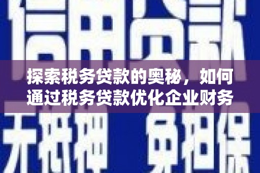 杜集探索税务贷款的奥秘，如何通过税务贷款优化企业财务