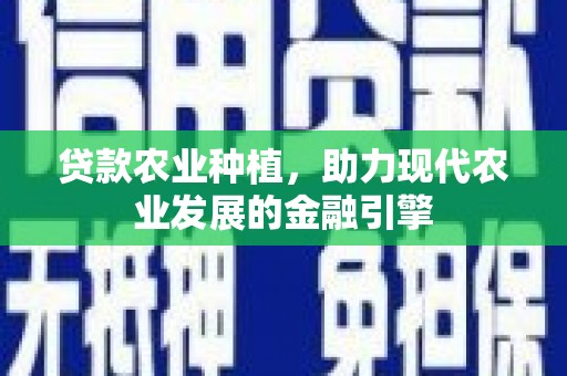 杜集贷款农业种植，助力现代农业发展的金融引擎