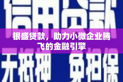 杜集银盛贷款，助力小微企业腾飞的金融引擎