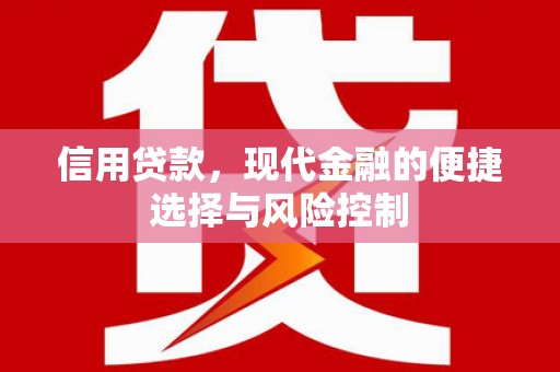 杜集信用贷款，现代金融的便捷选择与风险控制