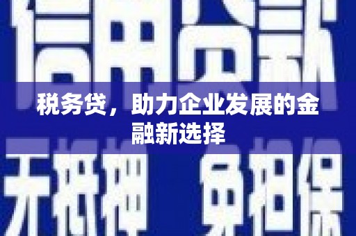 杜集税务贷，助力企业发展的金融新选择
