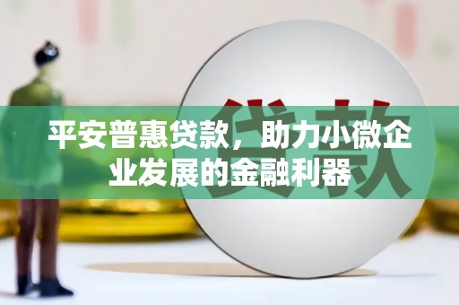 杜集平安普惠贷款，助力小微企业发展的金融利器