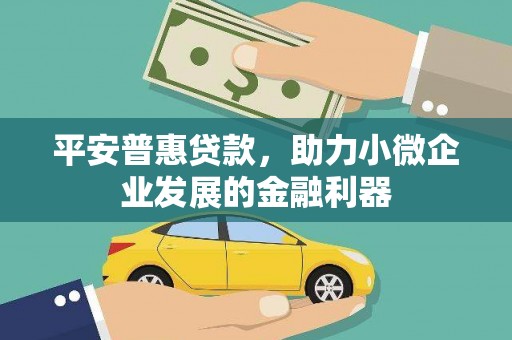 杜集平安普惠贷款，助力小微企业发展的金融利器