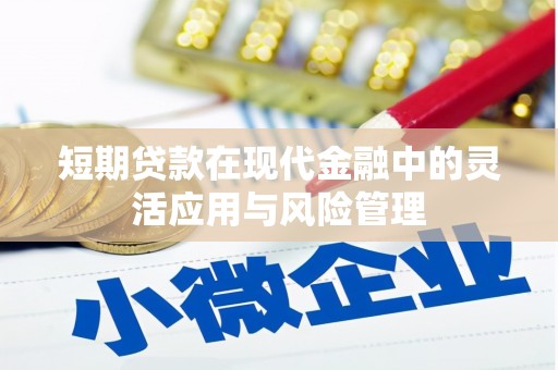 杜集短期贷款在现代金融中的灵活应用与风险管理